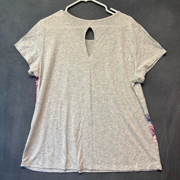 Ideology XXL Graphic Floral Tee Be Yourself Love Yourself Activewear Top Flowy - Picture 3 of 12